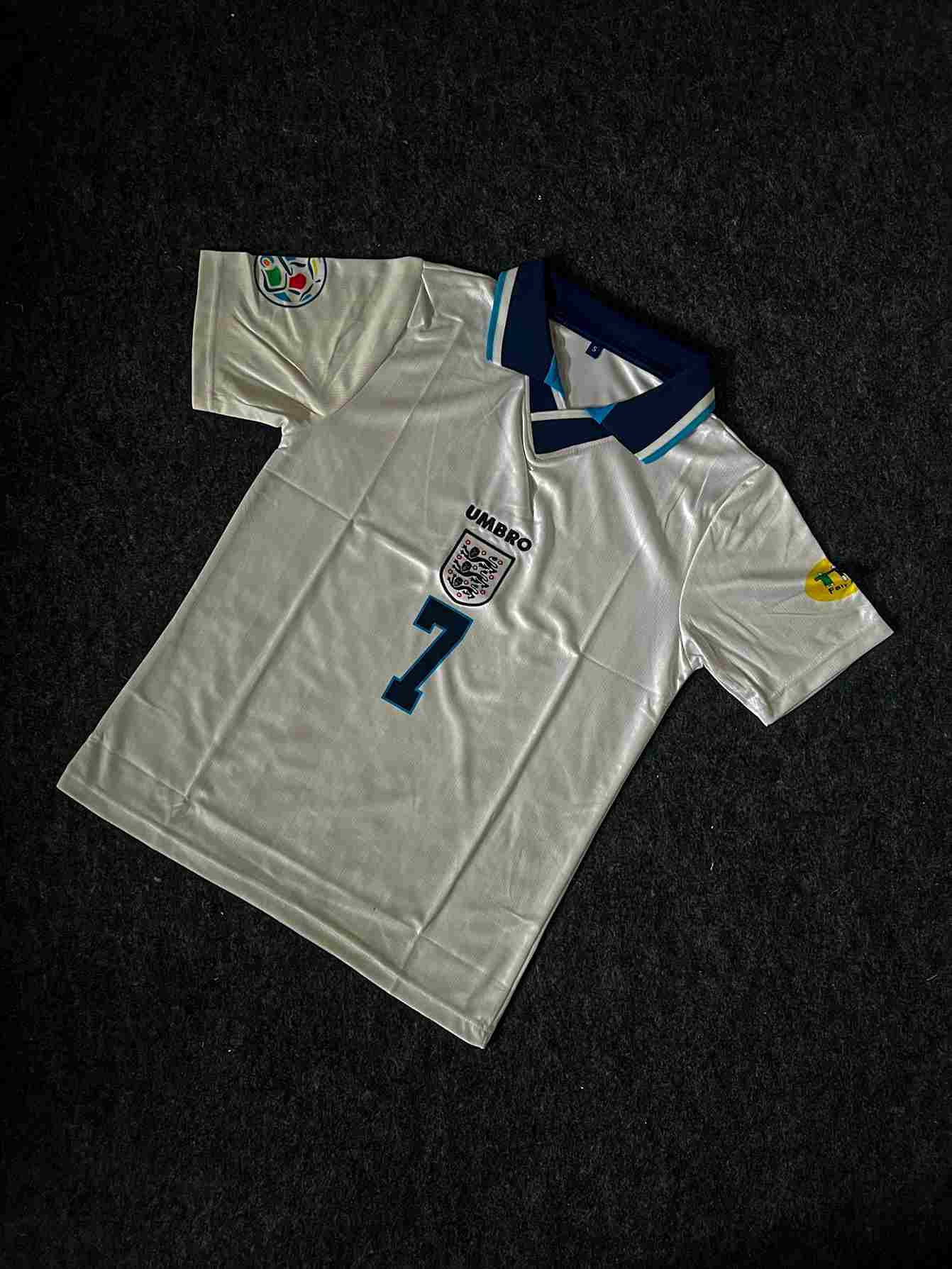 David Beckham England 1996 Home Kit, Half Sleeve Premium Embroidery Jersey