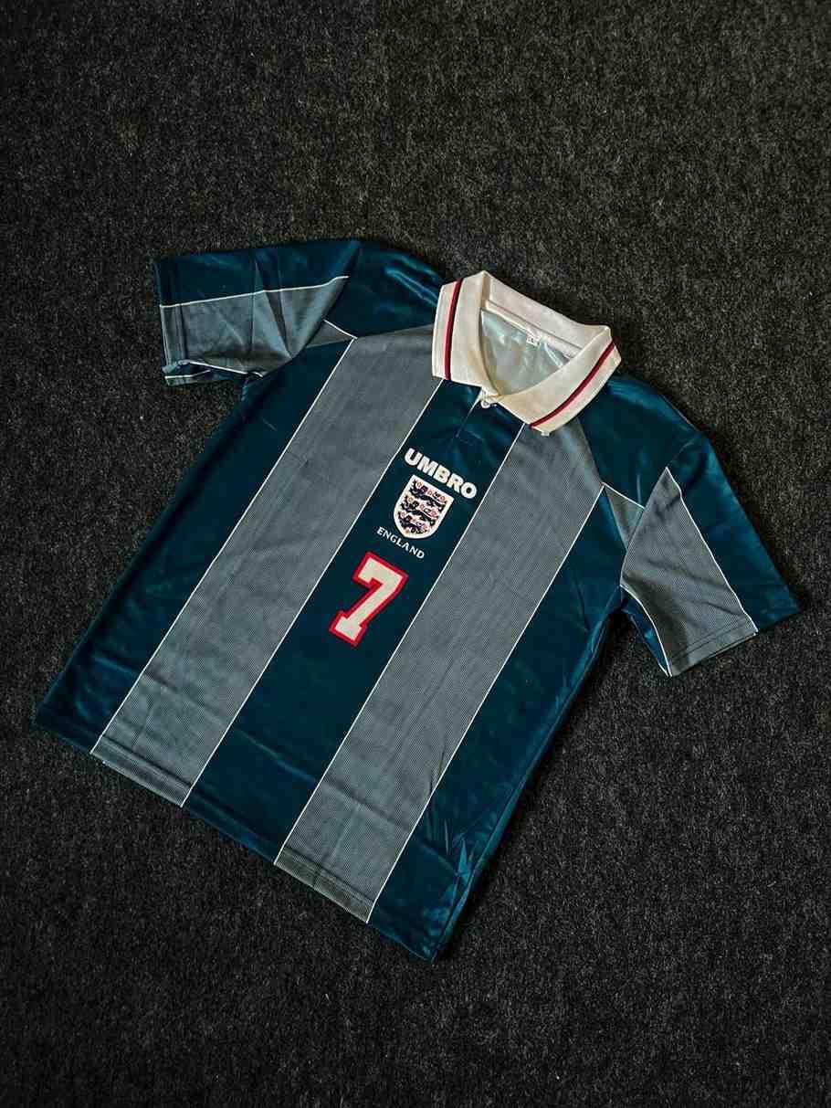 David Beckham England 1996 Away Kit, Coller & Half Sleeve
