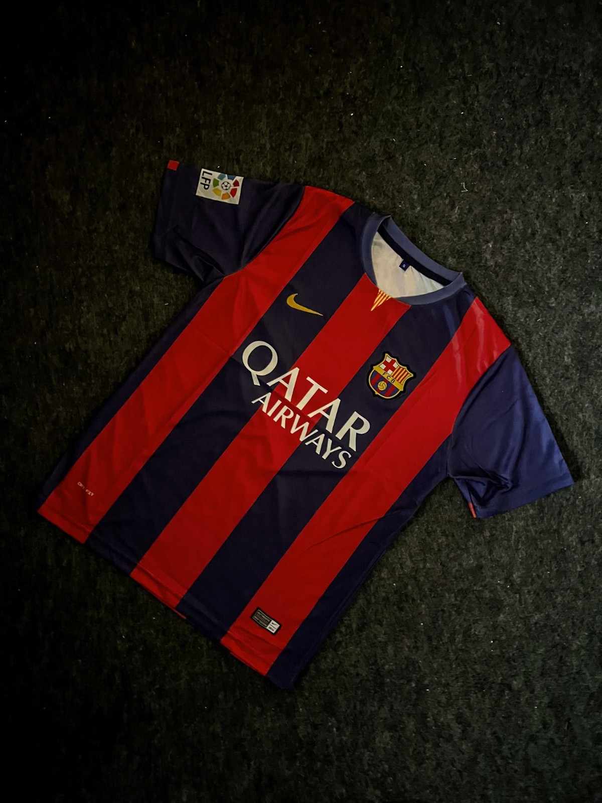 Neymar Fc Barcelona 2015-a6 Home Kit, Round Neck & Half Sleeve  Embroidery