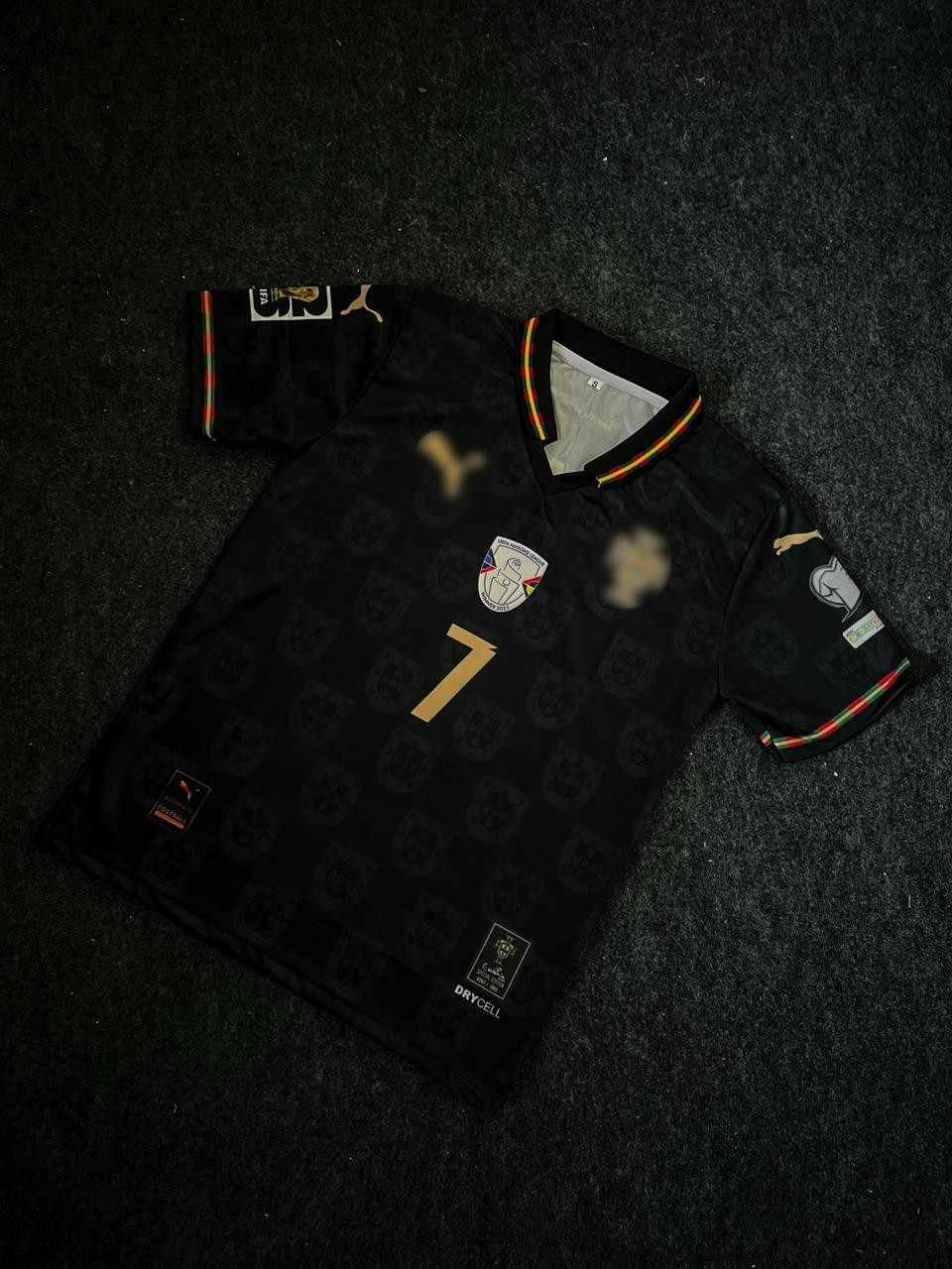 Cristiano Ronaldo Portugal 2025-26 Special Edition Kit Black, Collar & Half Sleeve