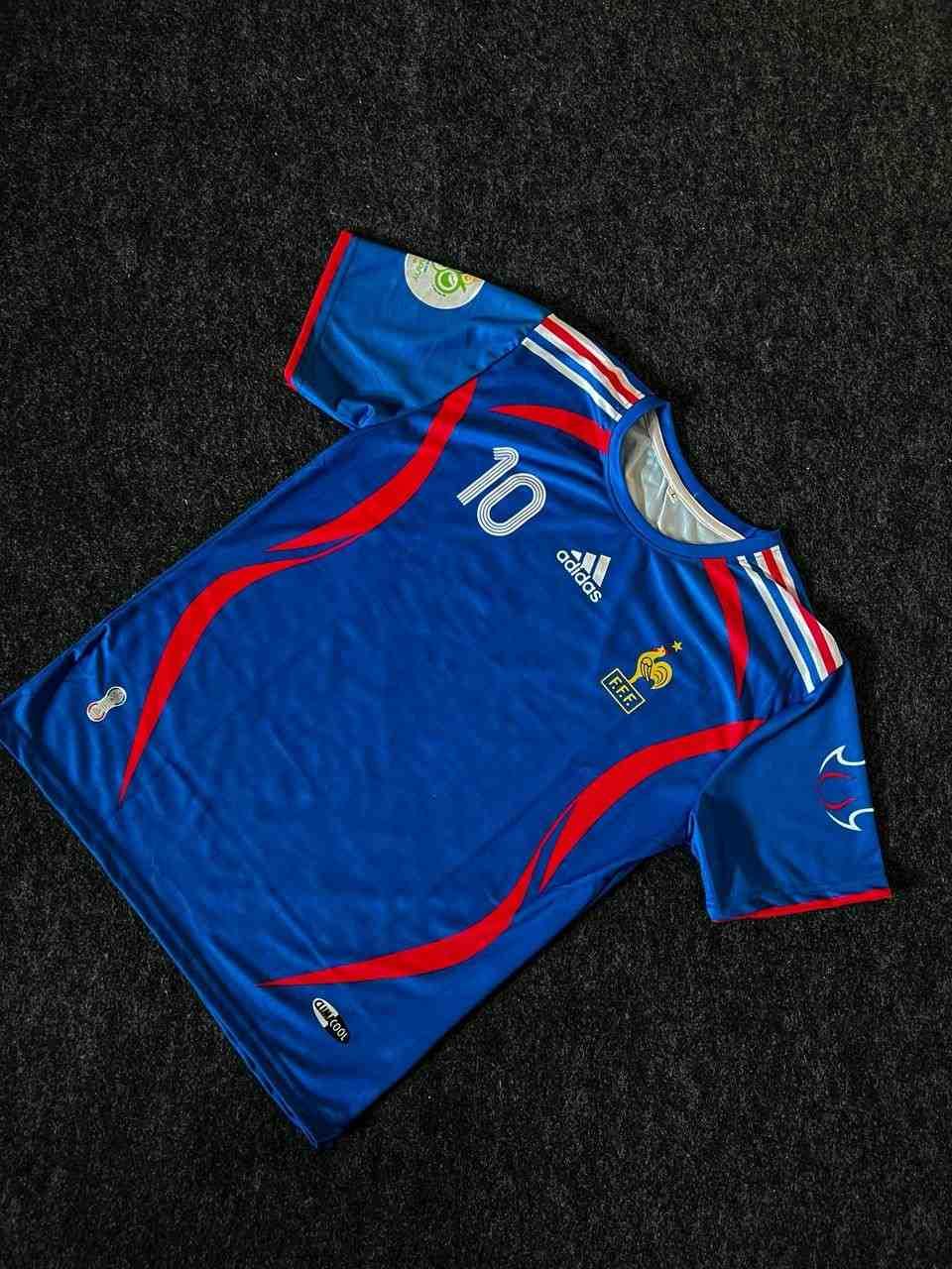 Zidane France 2006 Home Kit, Round Neck & Half Sleeve