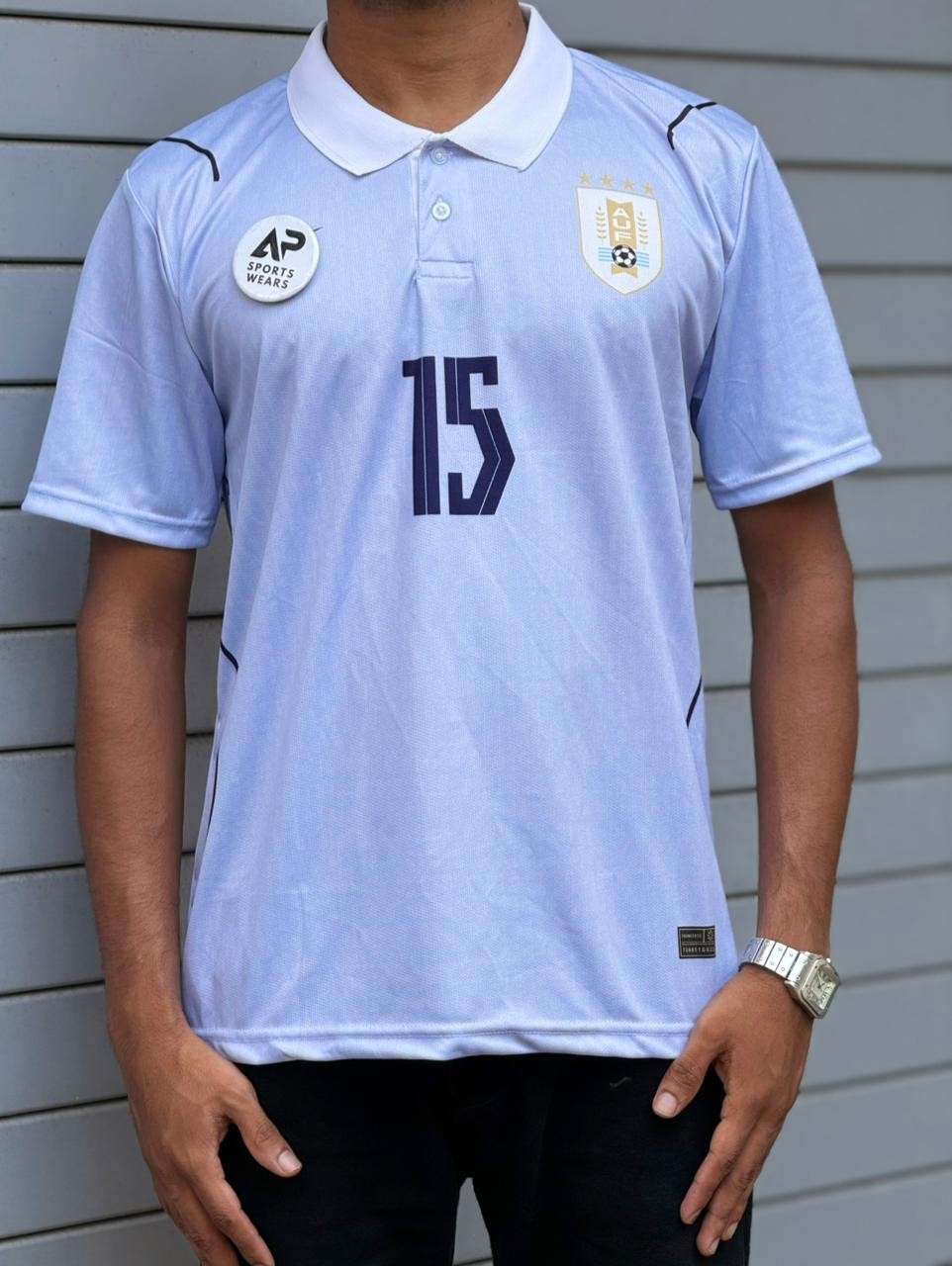 Urugay 2026 World Cup Home Kit, Federicko Valverde, Collar & Half Sleeve