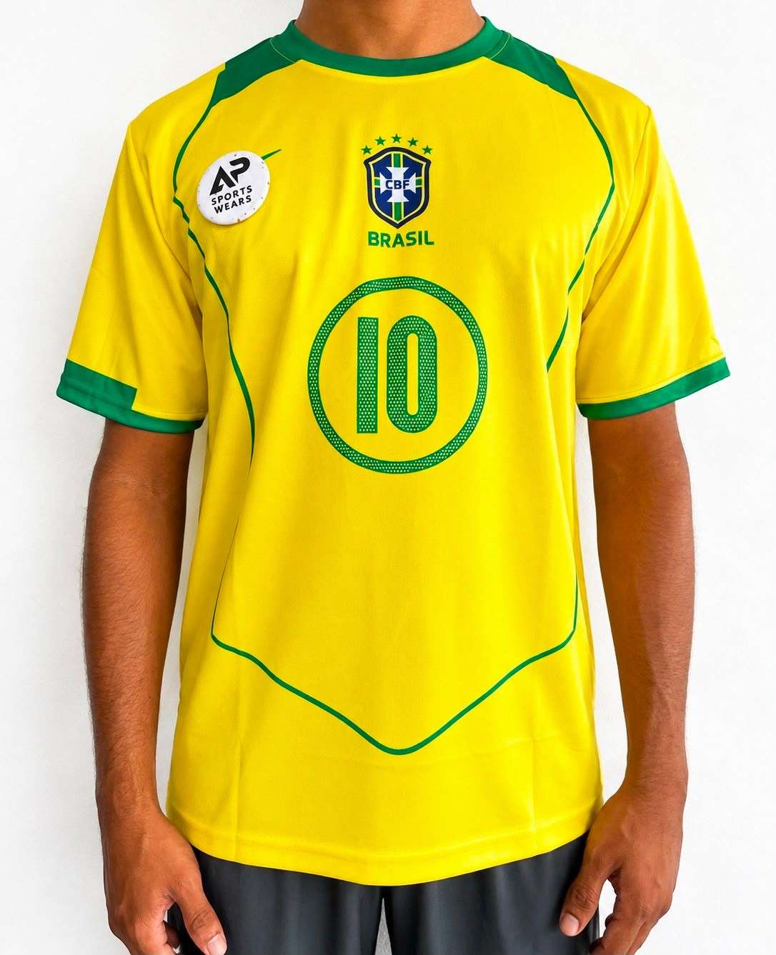 Ronaldinho Brazil 2004 Home Kit, Round Neck & Half Sleeve