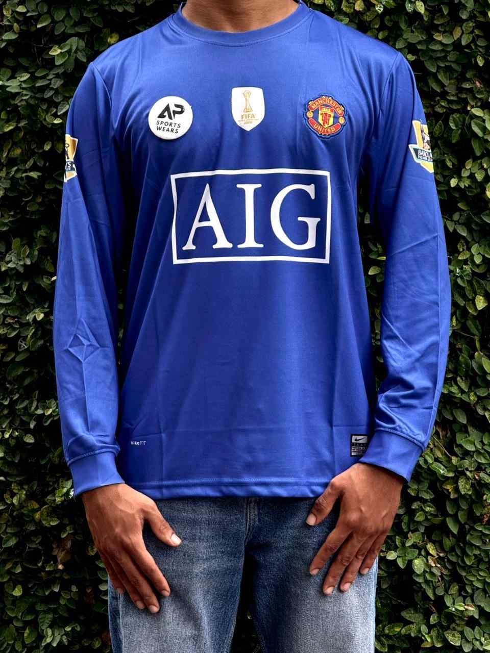 Cristiano Ronaldo  Manchester United 2008-09 Third Kit, Premium Round Neckl & Full Sleeve Embroidery
