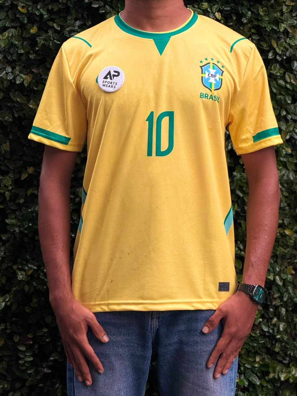 Neymar Jr  Brazil 2026 Wc Home  Kit, Round Neck & Half Sleeve