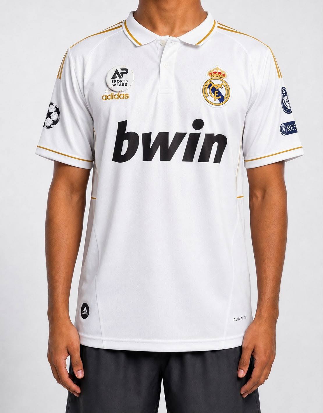 Mesut Ozil , Real Madrid 2011-12 Home Kit, Collar & Half Sleeve With Premium Embroidery