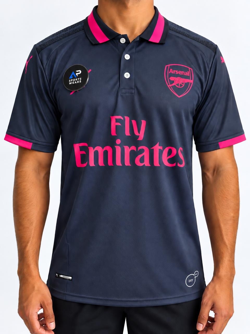 Ozil Arsenal Fc 2017-18 Third Kit, Collar & Half Sleeve