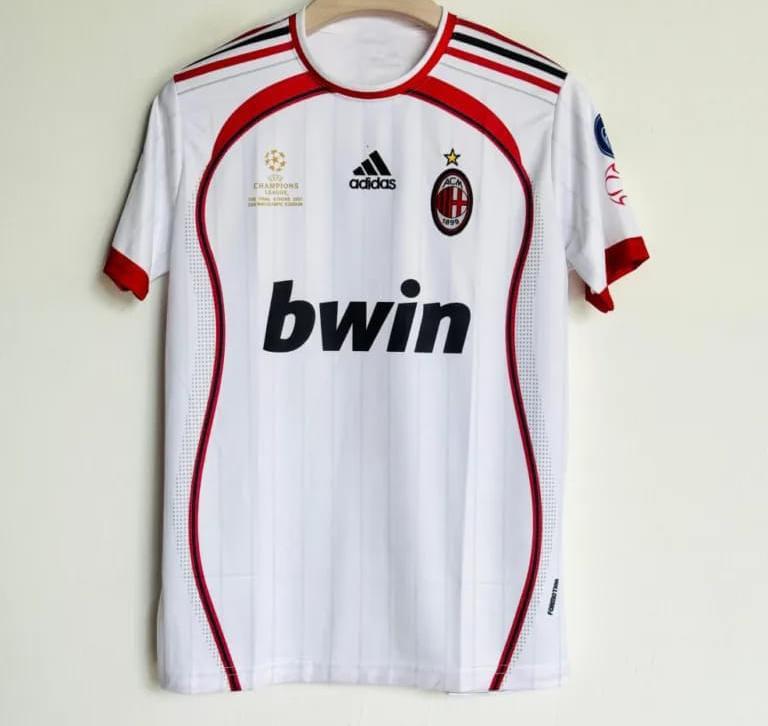 Maldini Ac Milan 2006-07 , Ucl Final Away Kit, Half Sleeve, Premium Embroidery Quality