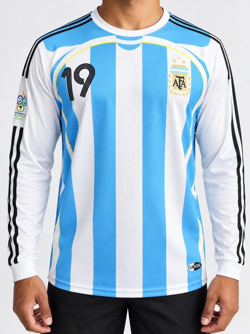 Lionel Messi Argentina 2006 Home Kit, Round Neck With Full Sleeve