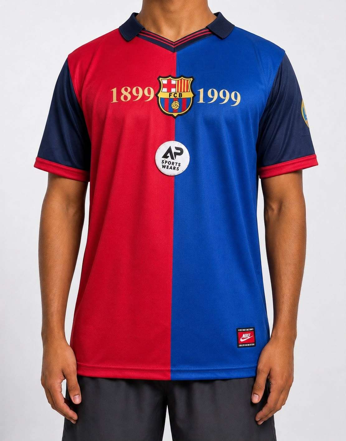 Puyol Fc Barcelona ,1999-2000 Home Kit, Collar & Half Sleeve