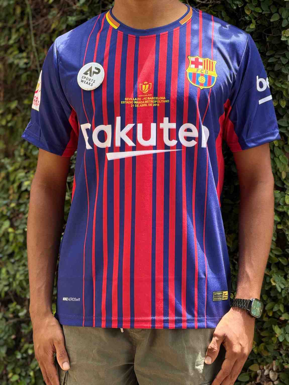 Lionel Messi, Fc Barleona 2017-18 Home Kit ,copa Del Rey Final , Round Neck & Half Lseeve