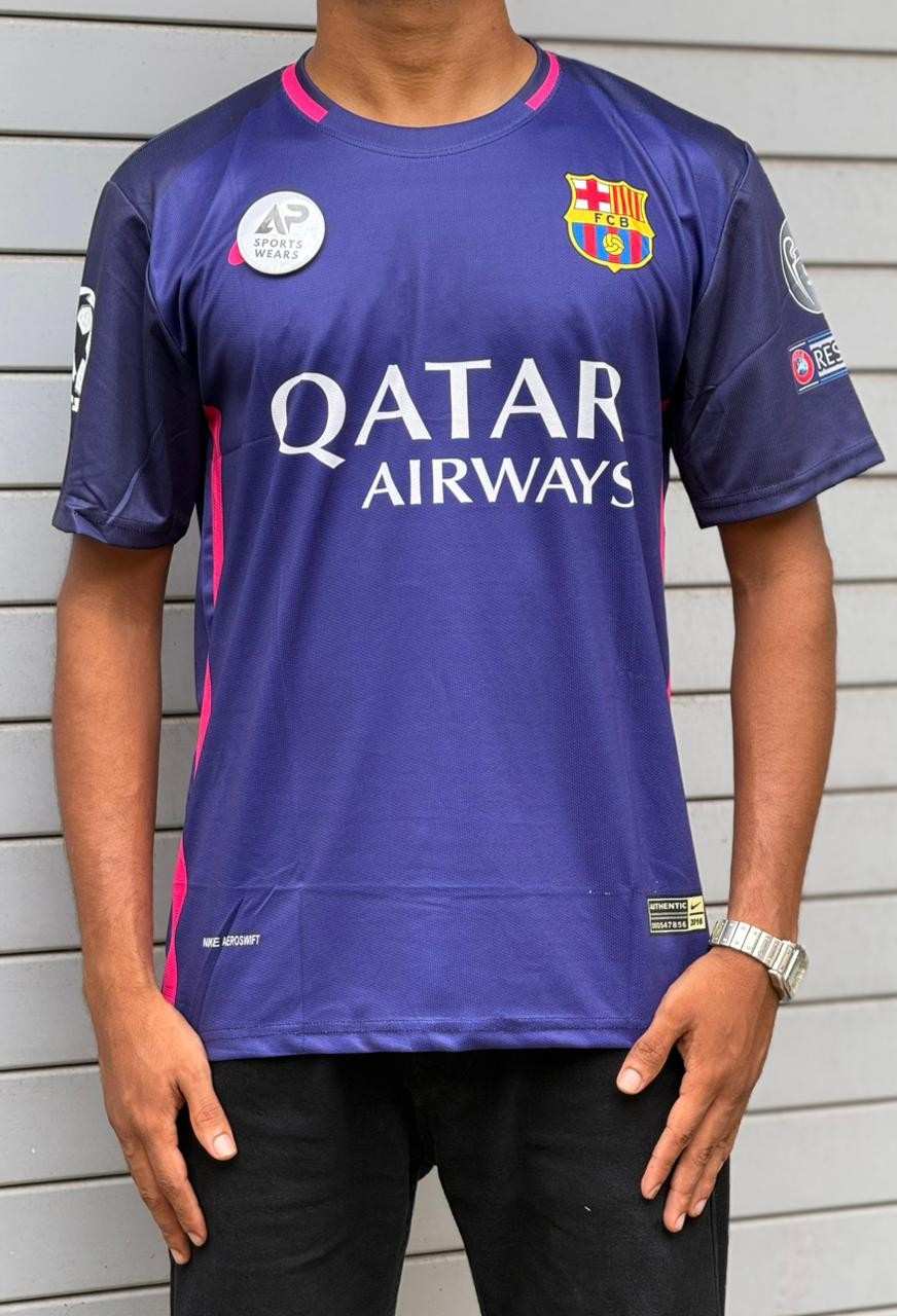 Fc Barcelona 2016- 17 Away Kit, Lionel Messi, Round Neck & Half Sleeve