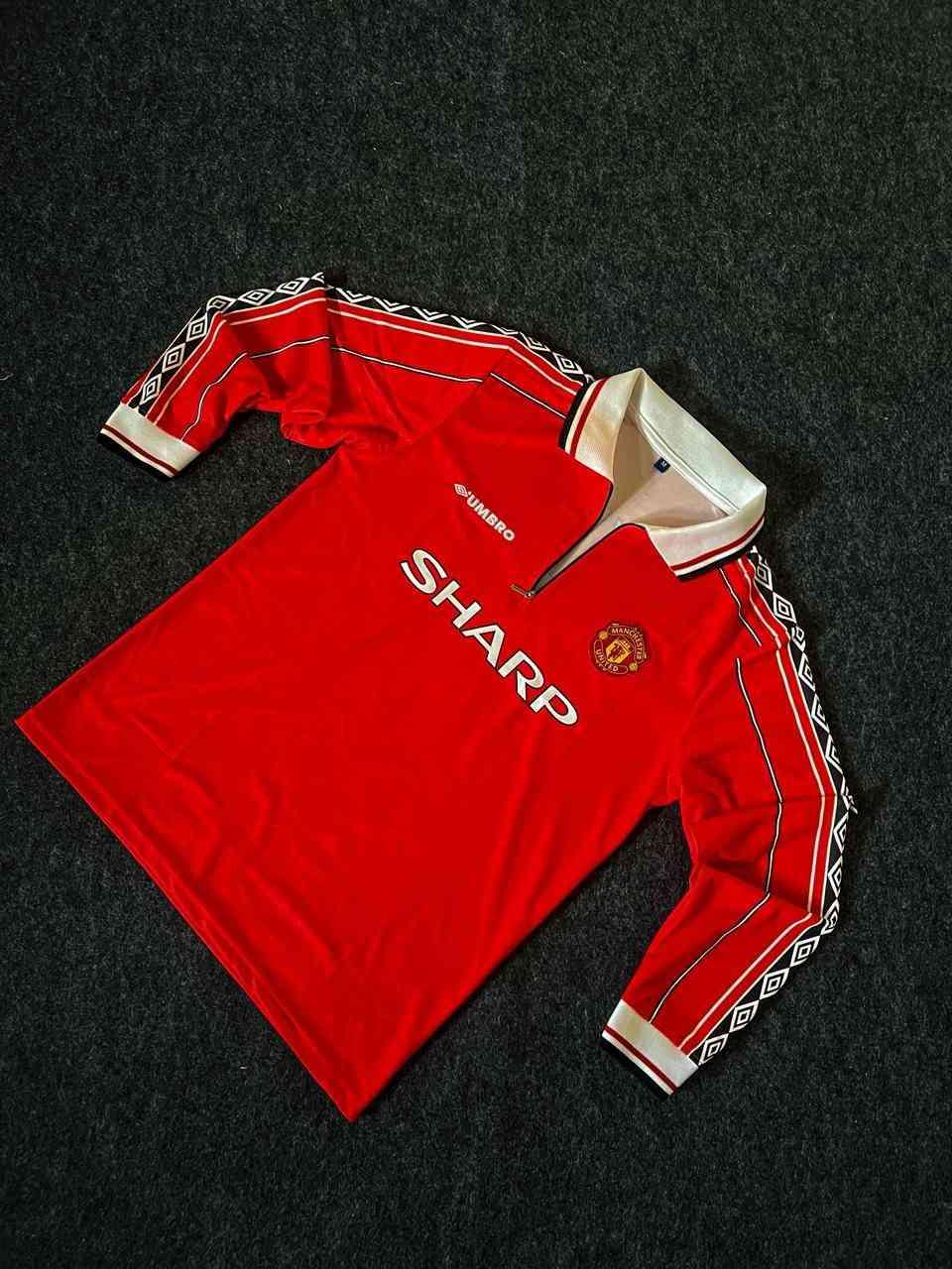 Beckham Manchester United 1998 Home Kit Full Sleeve With Coller & Zip