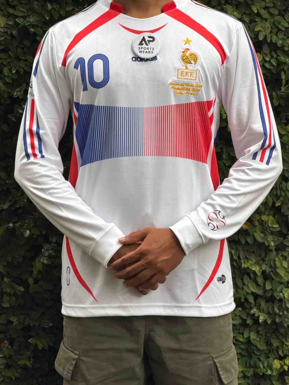 France 2006 Zidene Final Home Kit, Premium Emroidery Round Neck & Full Sleeve