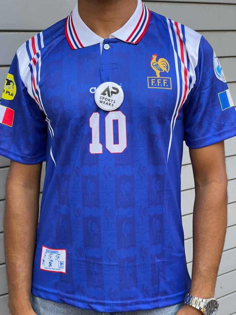 Zidane 1996-97 Home Kit, Collar & Half Sleeve