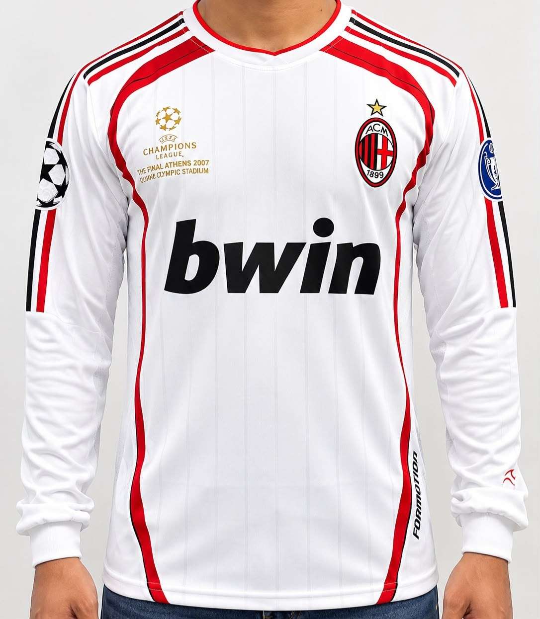 Kaka Ac Milan 2006-07 Ucl Final Kit, Round Neck & Full Sleev Type