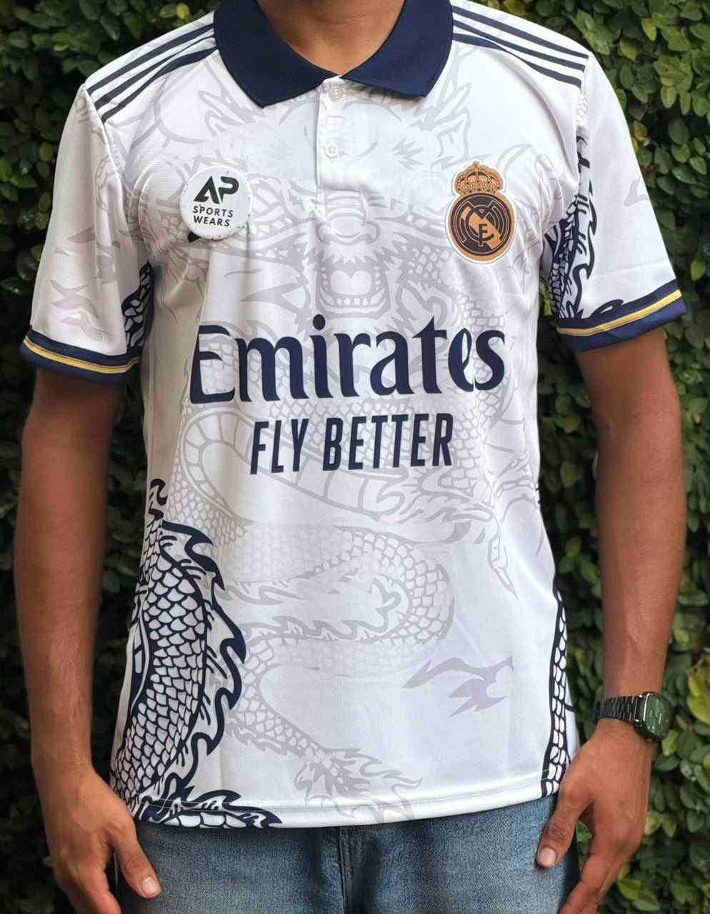 Real Madrid Special Dragon Edition Kit, Collar & Half Sleeve Embroidery Type