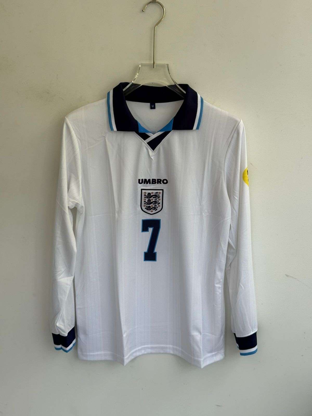 David Beckham England 1996 Home Kit, Full Sleeve Premium Embroidery Jersey