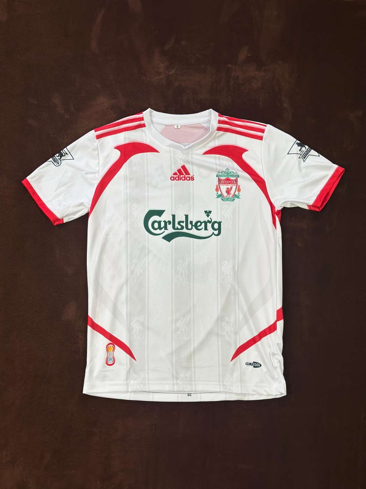 TORRES LIVER POOL 2007-08 AWAY WHITE RETRO KIT
