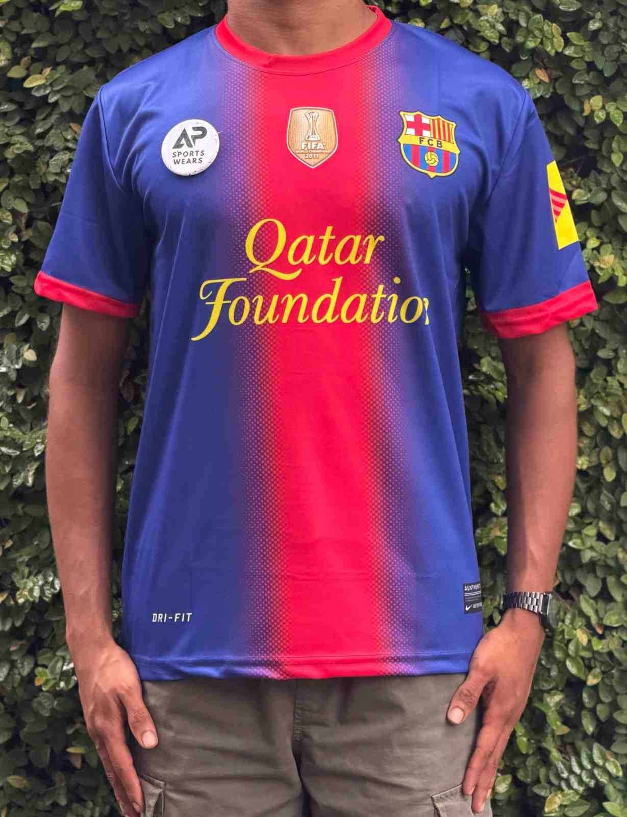 Fc Baecelona Xavi 2012-13 Home Kit, Round Neck & Half Sleeve