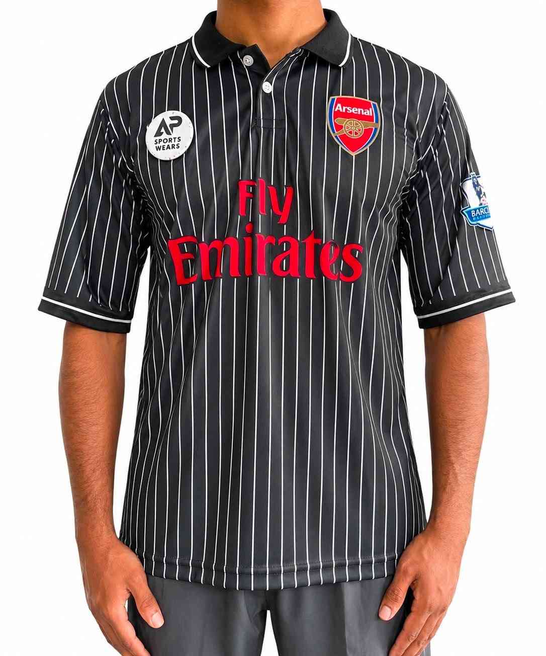 Van Persie, Gunners Black & Red Stripe Edition, Collar & Five Sleeve