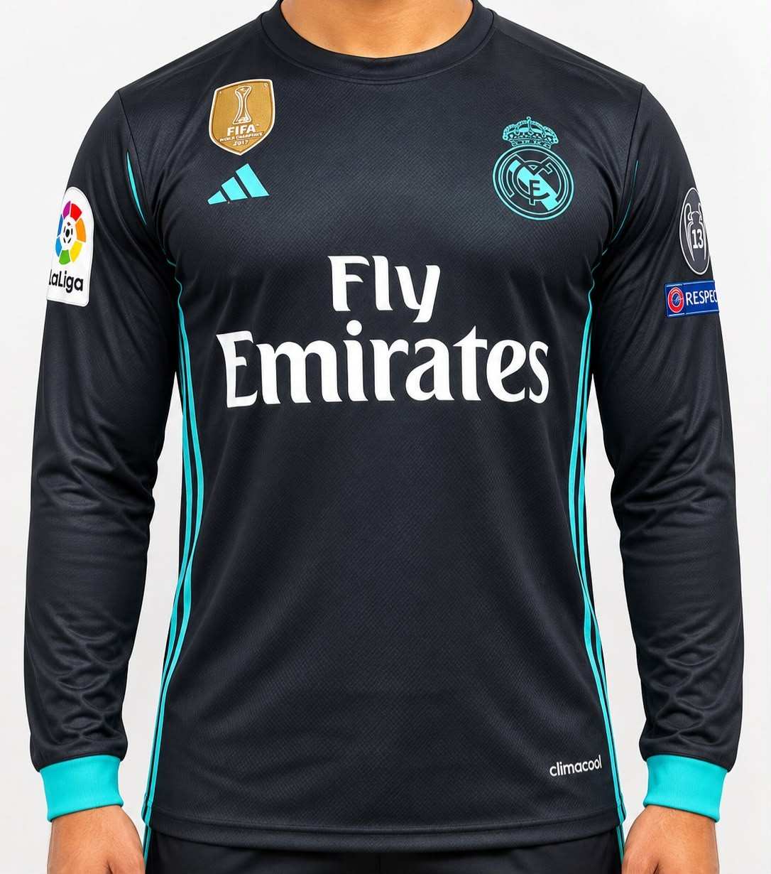 Cristinao Ronaldo Real Madrid 2017-18 Away Kit, Round Neck & Full Sleeve