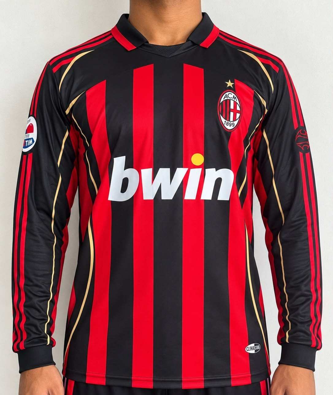 Paolo Maldini  Ac Milan 2006-2007 Home Kit,collar & Full Sleeve