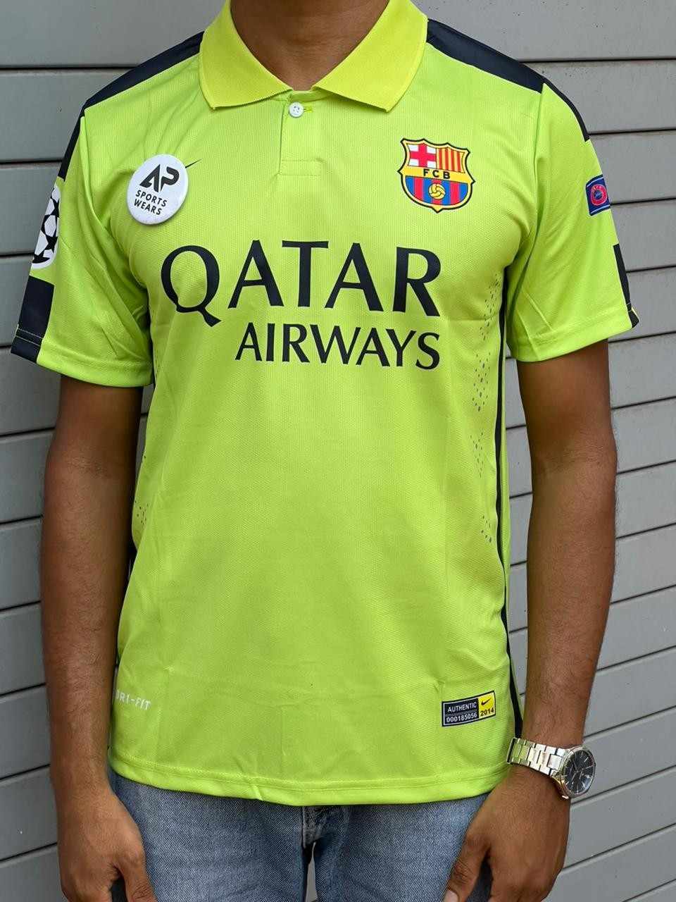 Messi Fc Barcelona 2014-15 Third Kir, Collar & Half Sleeve