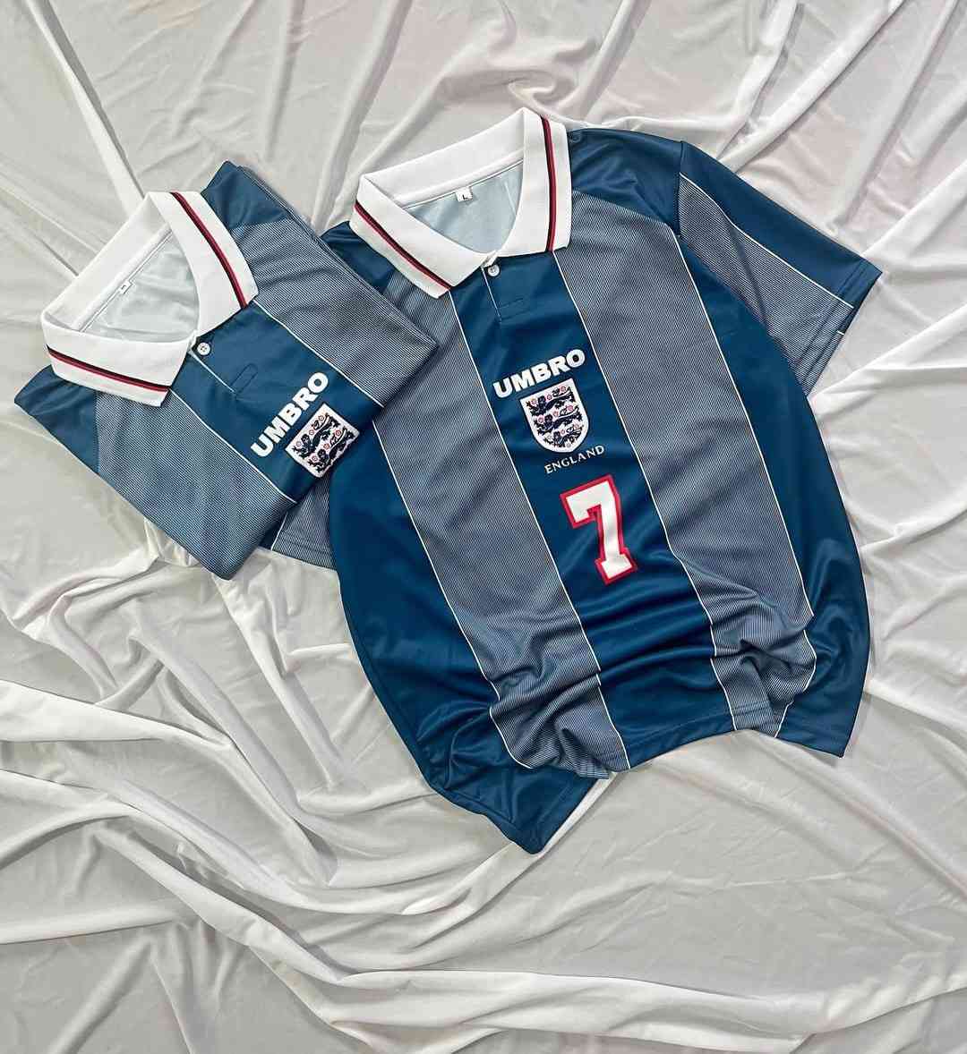 David Beckham England 1996 Away Kit, Coller & Half Sleeve
