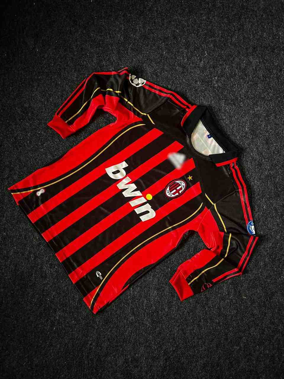Paolo Maldini Ac Milan 2006-2007 Home Kit, Premium Embroidery Quality Collar With Full-sleeve