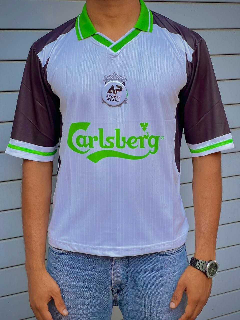 Fernardo Torres Liver Pool , Collar & Five Sleeve, Retro Kit Gtreen & White