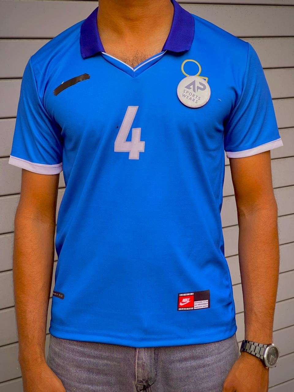 Cannavaro Italy  1998 -99 Home Kit, Collar & Half Sleeve