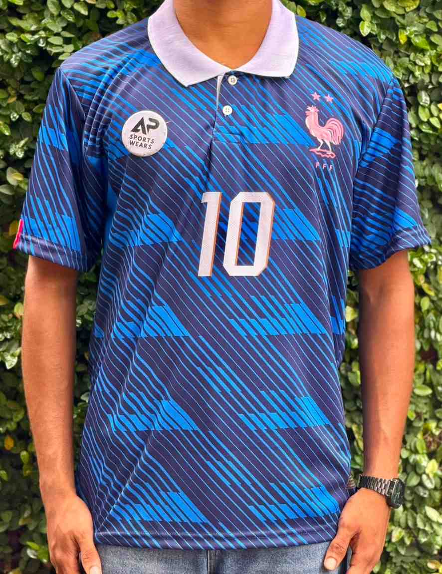 Mbappe France 2026  World Cup Home Kit, Collar & Half Sleeve