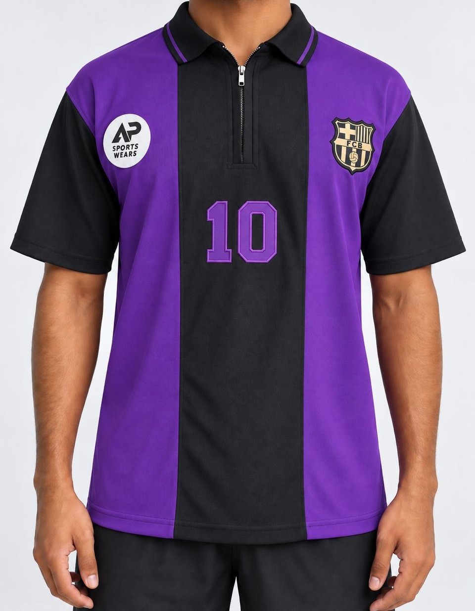 Fc Barcelona Away Special Edition Polo/collar T-shirt #10 Ziper With Embroidery (AP Sports Wear)