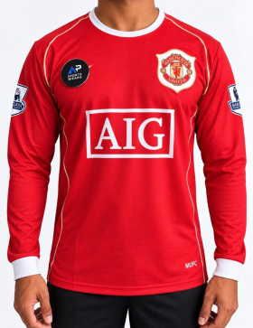 Cristiano Ronaldo Manchester United 2006-2007 Home Kit,round Neck With Full Sleeve