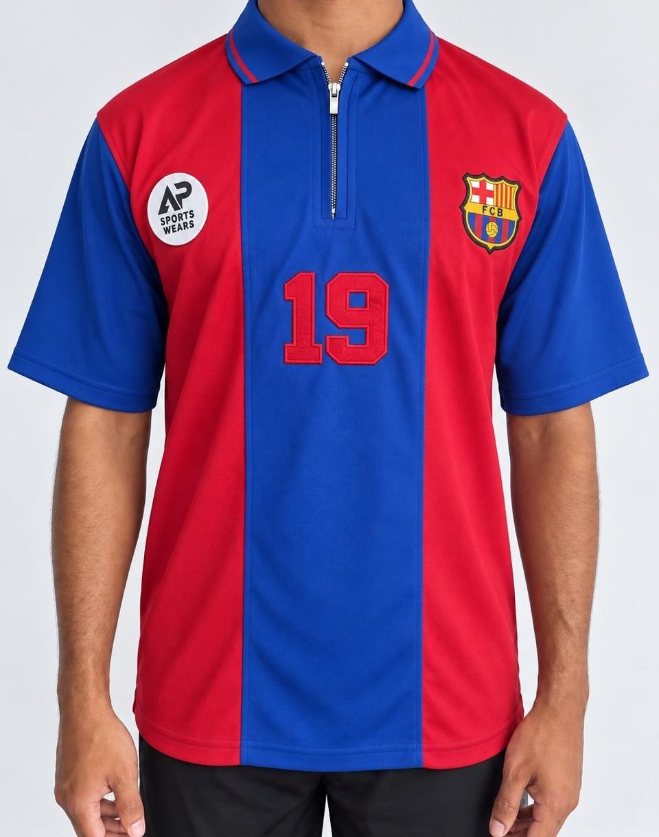 Fc Barcelona Special Edition Polo T-shirt #19 Ziper With Embroidery (AP Sports Wear)