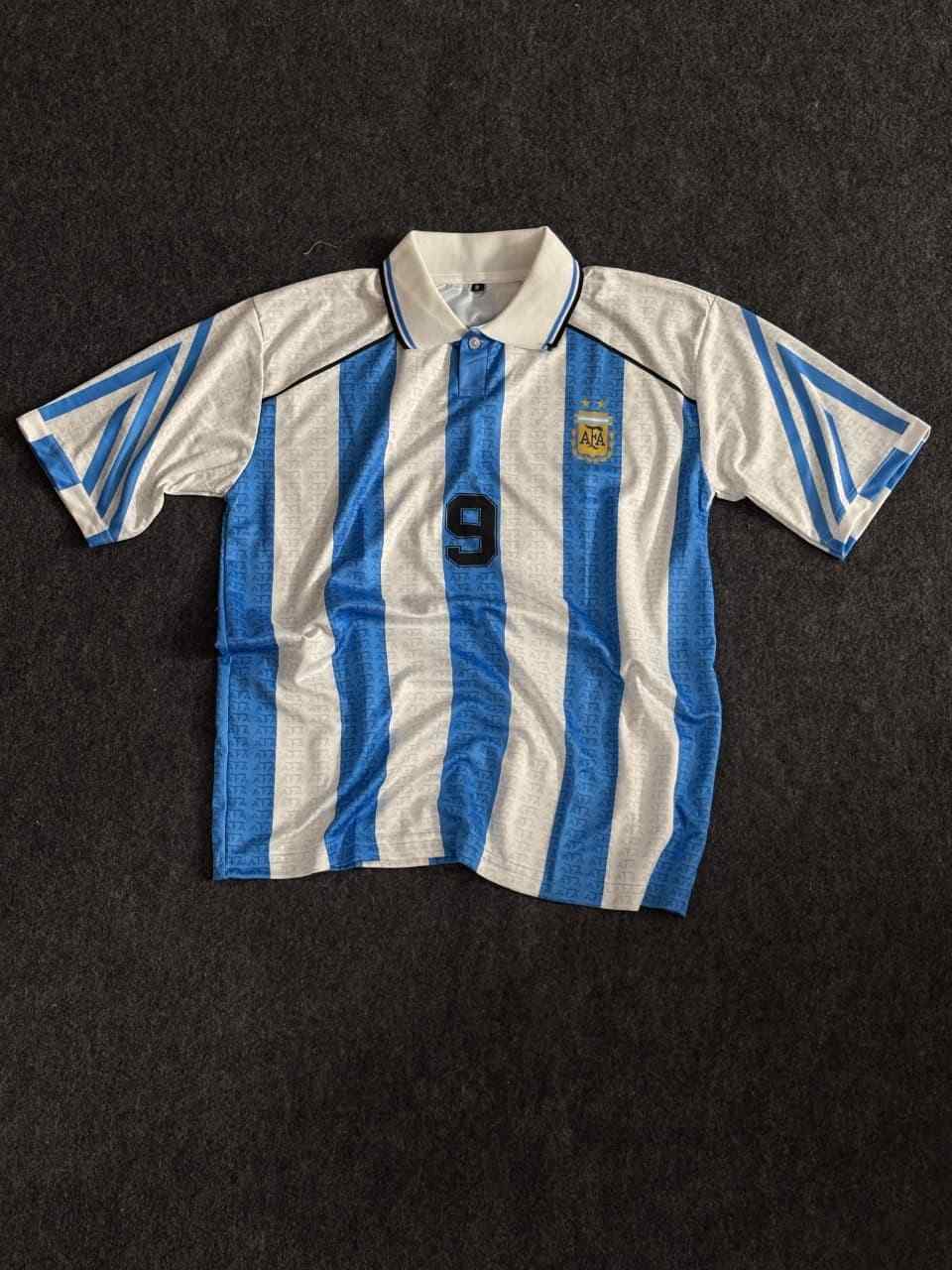 Batistuta Argentina 1996 Home Kit, Coller & Five Sleeve (AP Sports Wear)