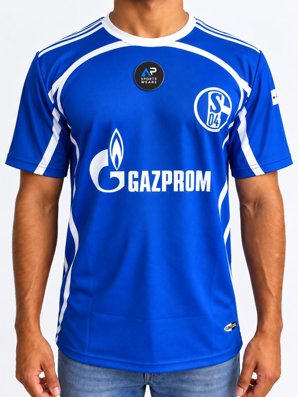 Ozil Fc Schalke 04 2007-2008 Home Kit, Round Neck & Half Sleeve (AP Sports Wear)