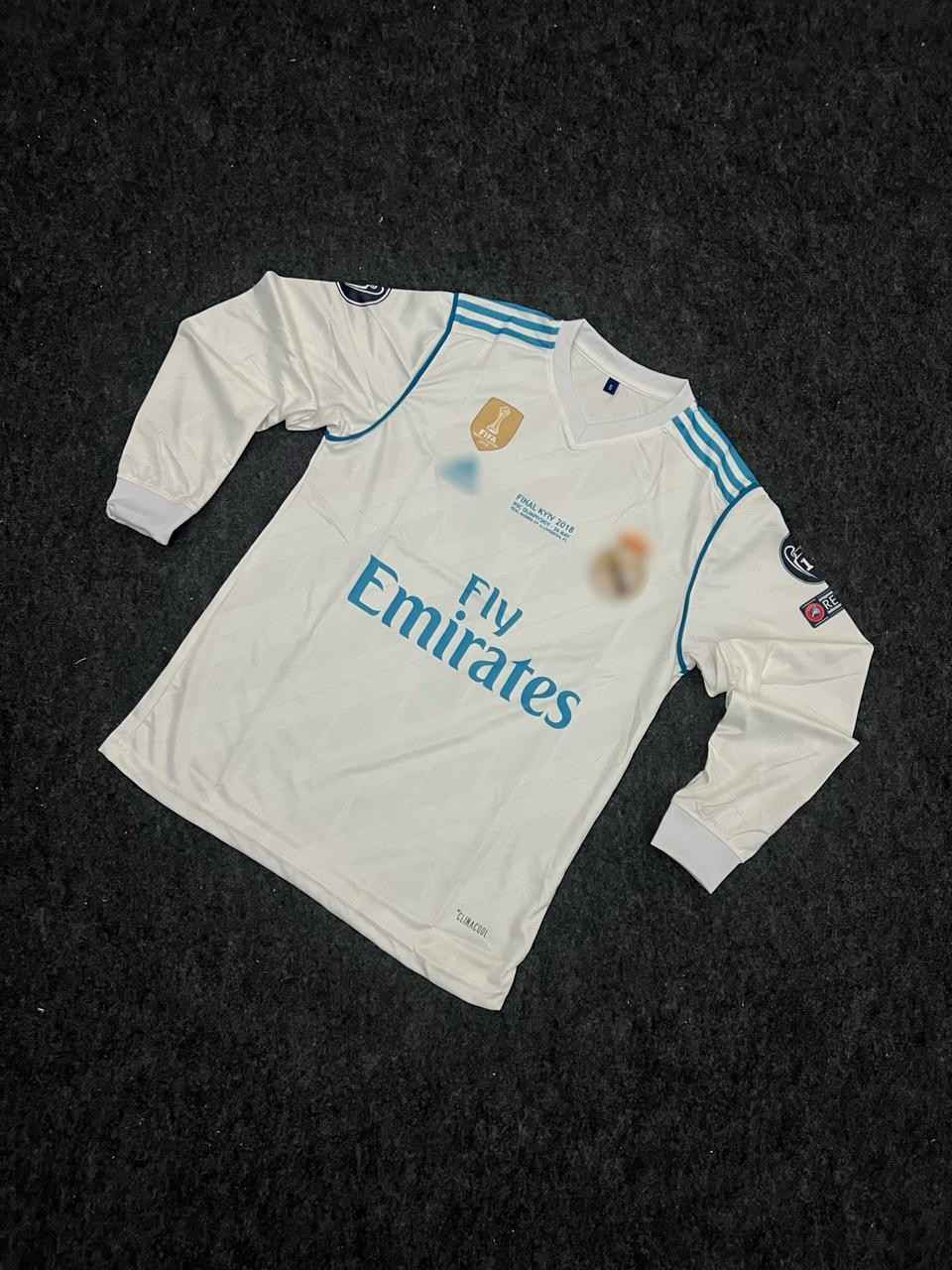 Cristiano Ronaldo Real Madrid 2017-2018 Ucl Final Home Kit Premium Embroidery Full Sleeve (AP Sports Wear)