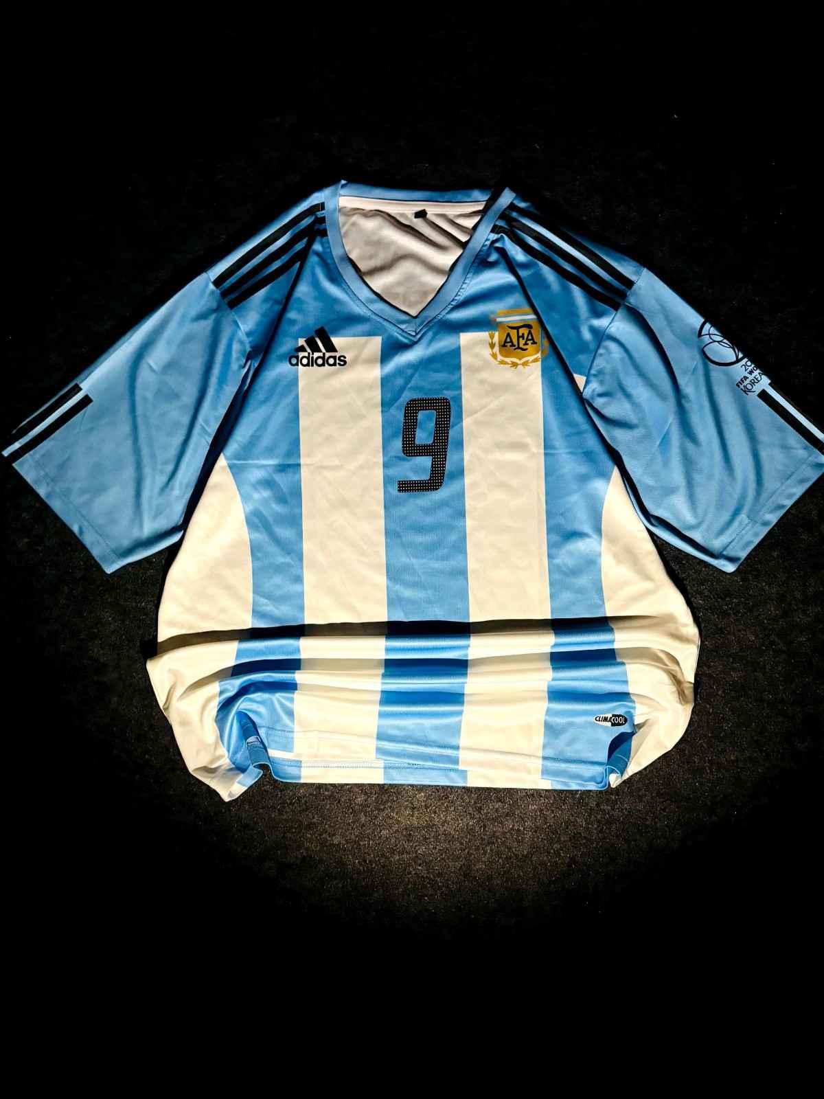Batistuta Argentina International , Home Kit, 1999-2000, V-neck & Five Sleeves (AP Sports Wear)