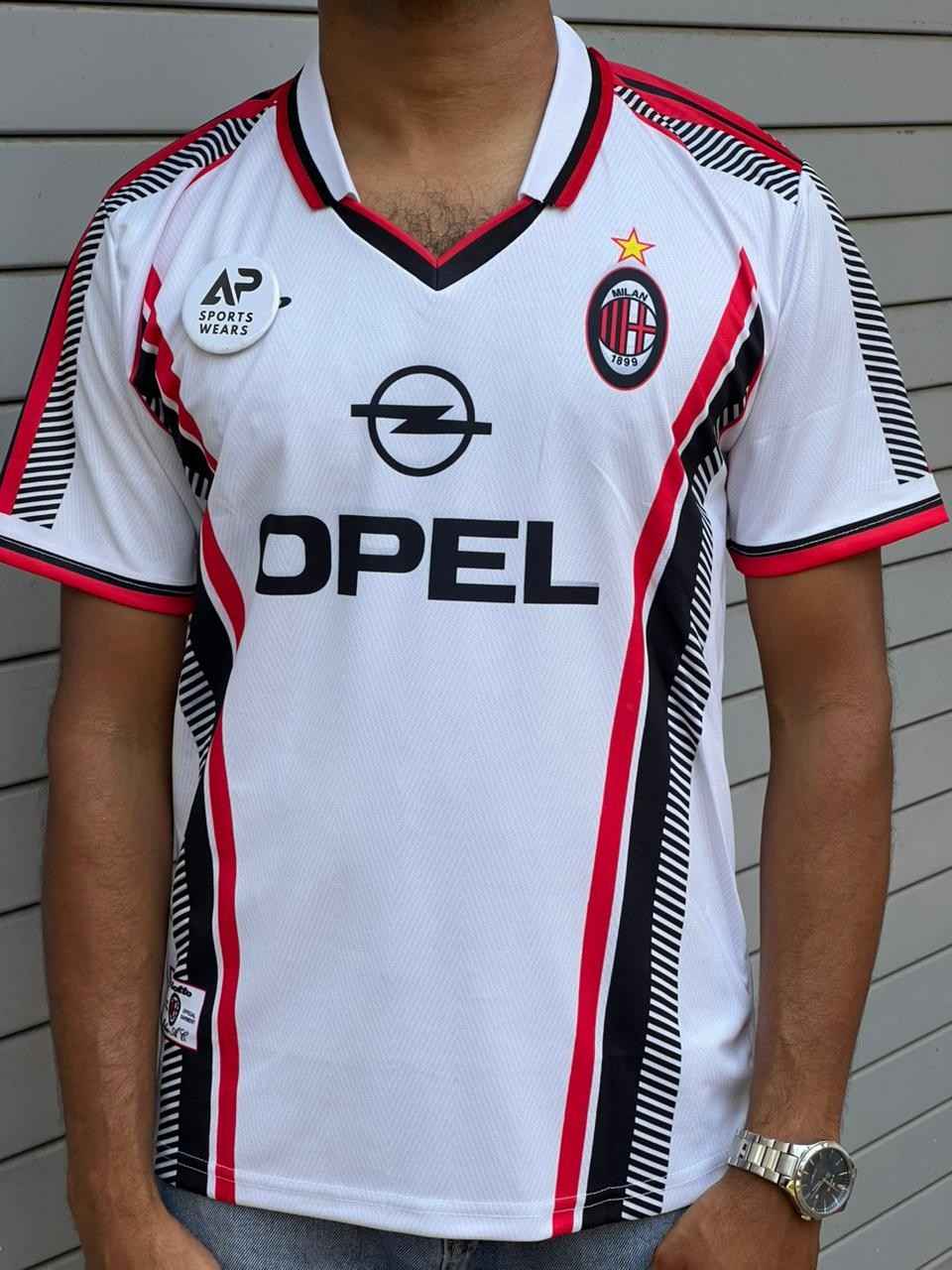 Maldini Ac Milan 1997-98 Away Kit, Coller & Half Sleeve (AP Sports Wear)