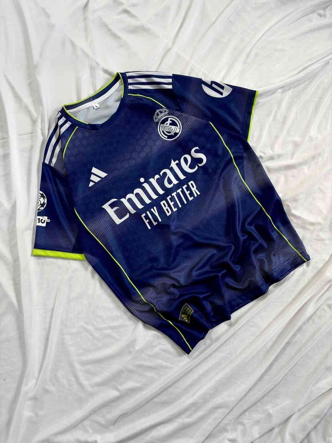 Bellingham Real Madrid 2025-26 Away Kit, Round Neck & Half Sleeve (AP Sports Wear)