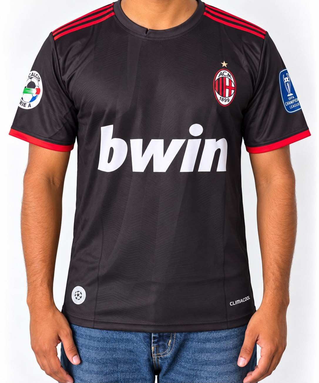David Beckham Ac Milan 2008-09 Third Round Neck & Half Sleev (AP Sports Wear)
