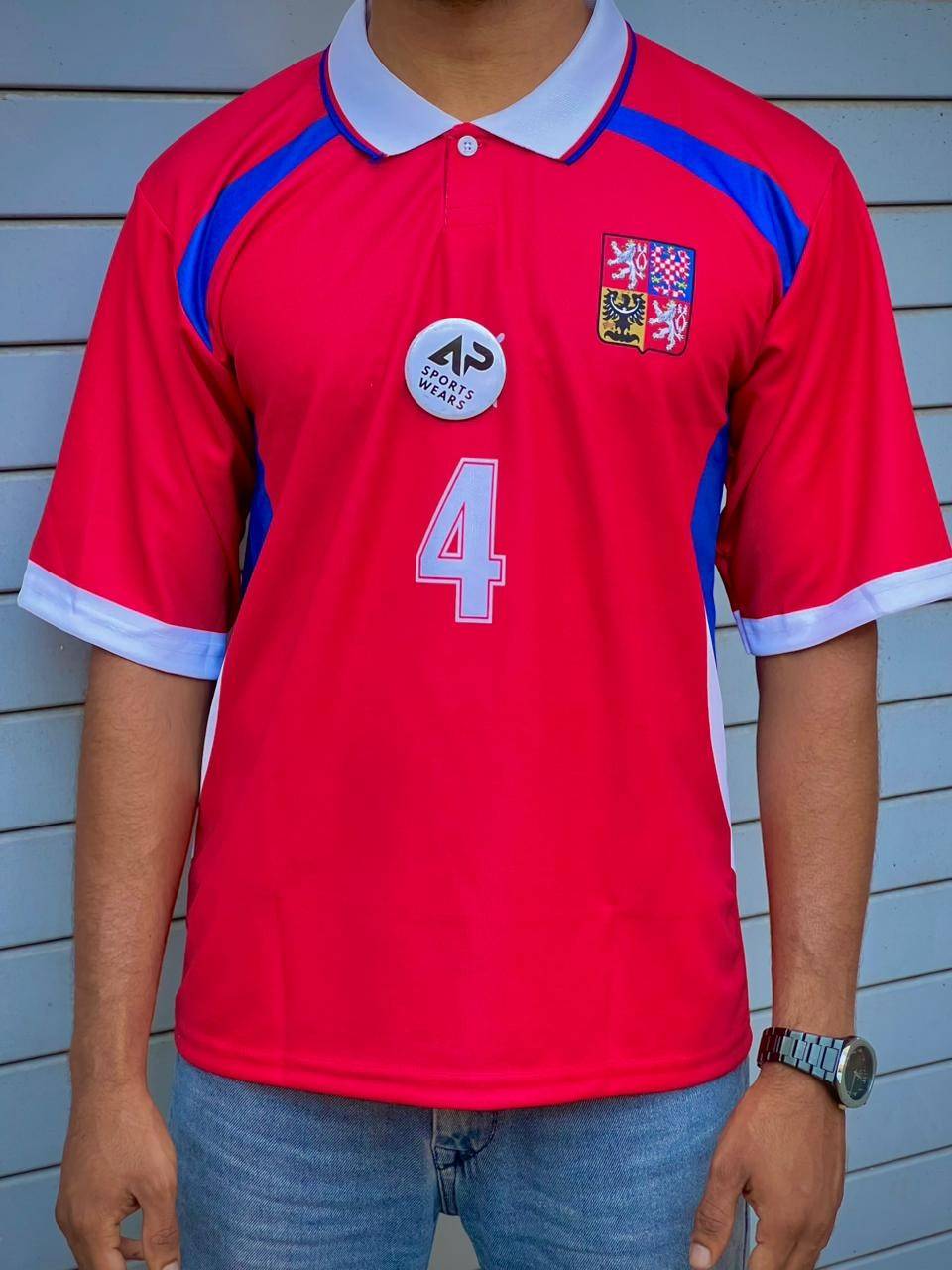 Pavel Nedved Czech Republic 2000-02 Home Kit, Collar & Five Sleeve (AP Sports Wear)