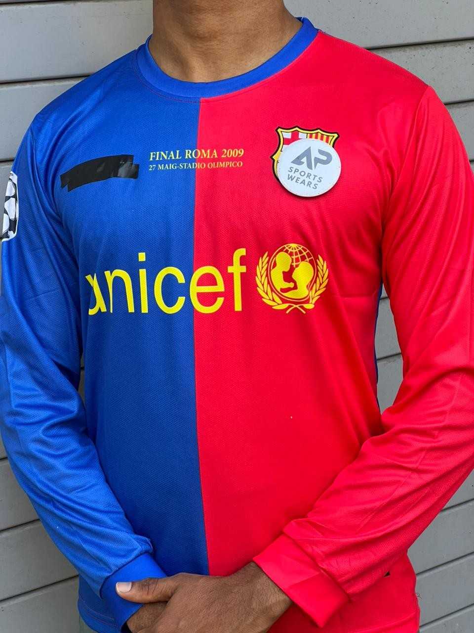 Lionel Messi Fc Barcelona Ucl Final 2009 Home Kit, Round Neck & Full Sleeve (AP Sports Wear)