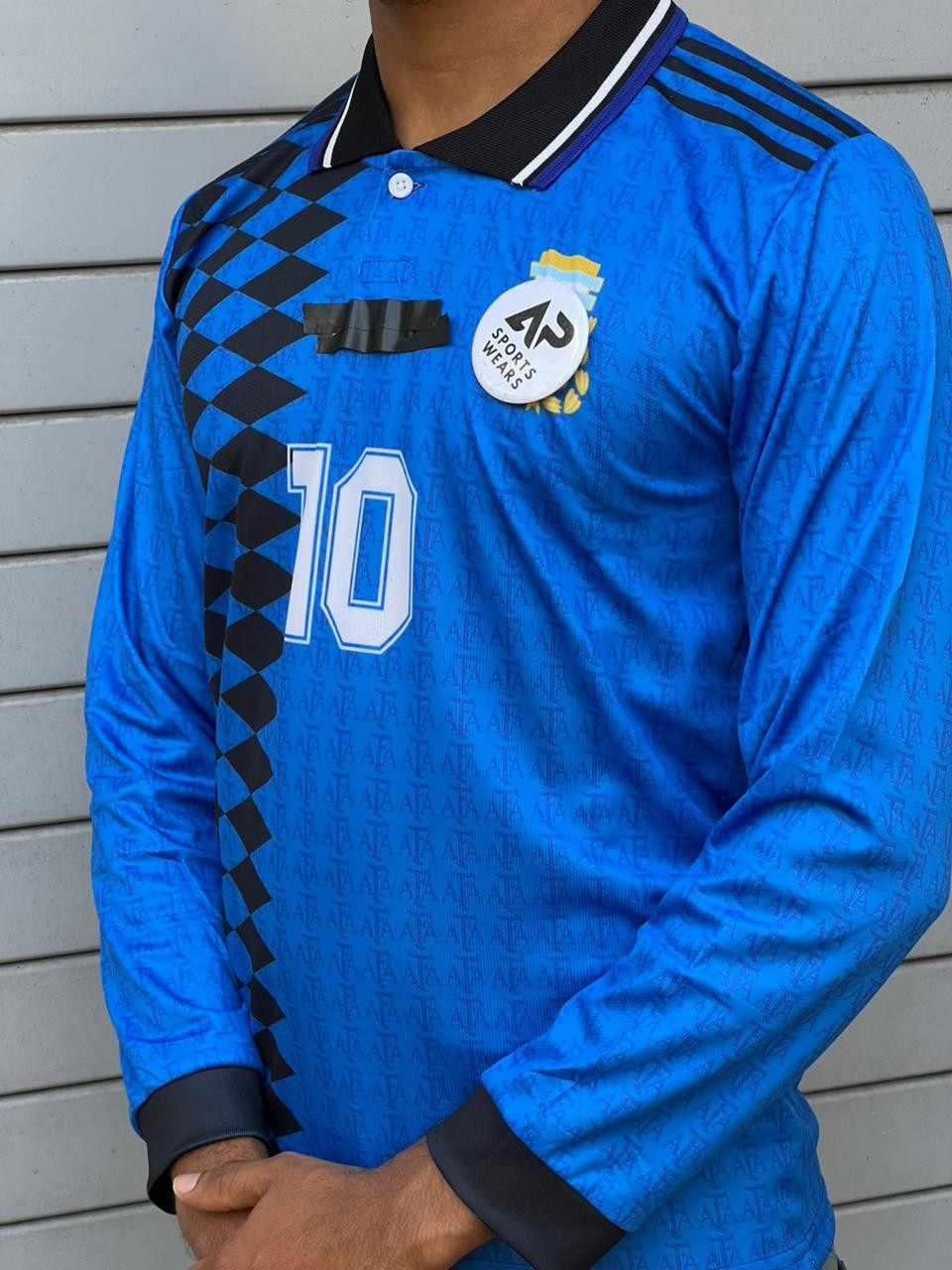 Maradona Argentina 1994 Away Kit, Collar & Full Sleeve (AP Sports Wear)
