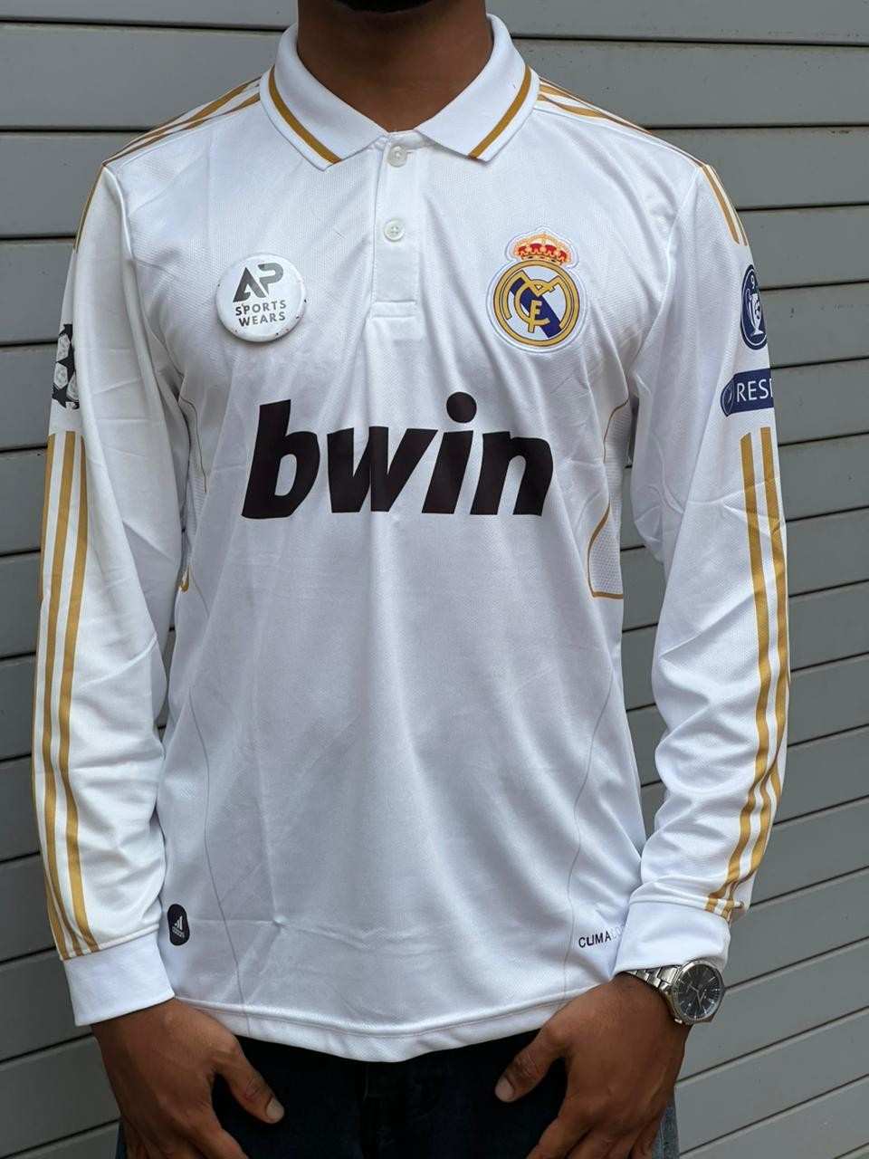 Cristiano Ronaldo Real Madrsd , 2011-12 Home Kit  Collar & Full Sleeve  Premium Embroidery (AP Sports Wear)