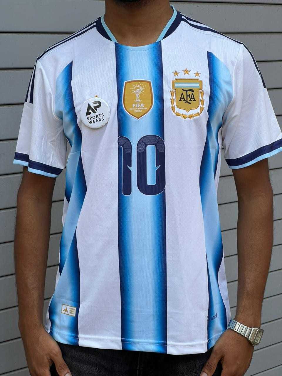 Lionel Messi , Argentina New World Cup Kit, Trio Embroidery Type (AP Sports Wear)