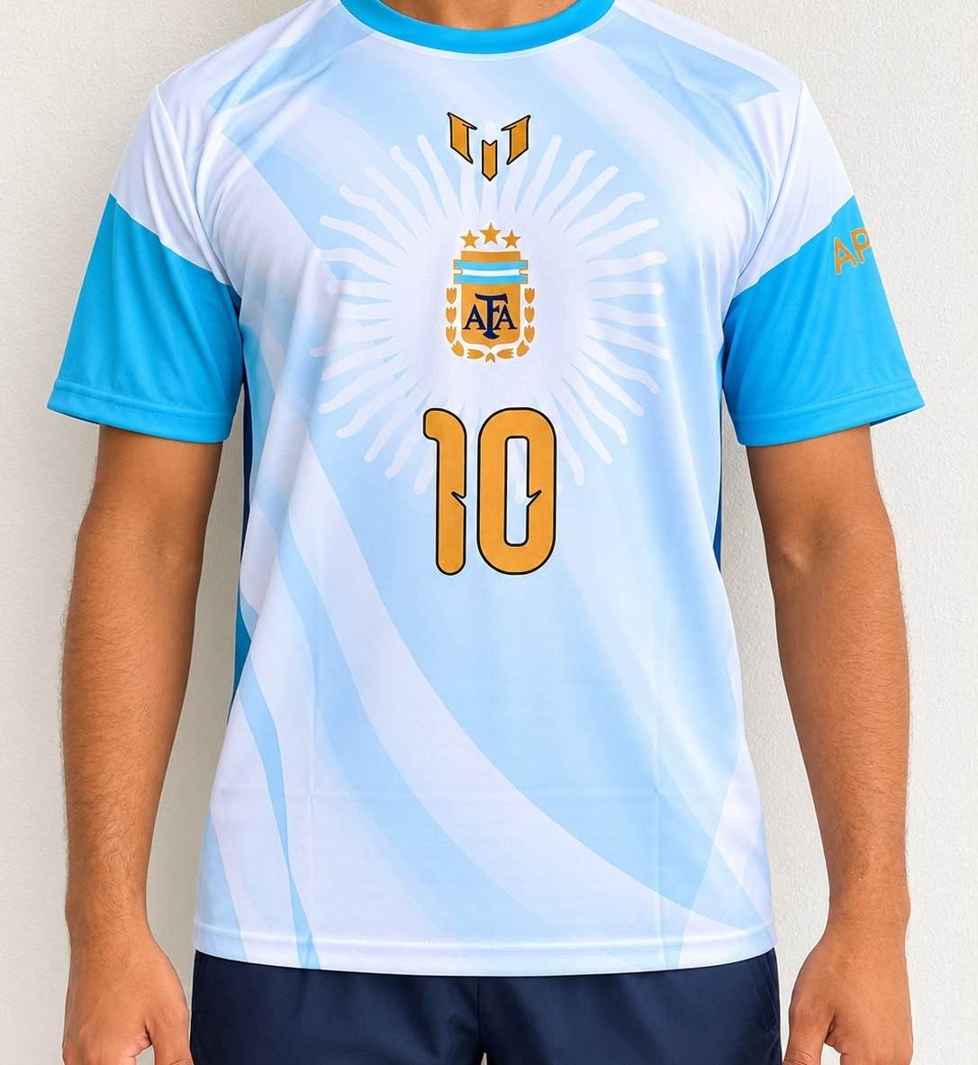 Messi  Argentina Fare Well Pre Match Kit, Round Neck & Half Sleeve (AP Sports Wear)
