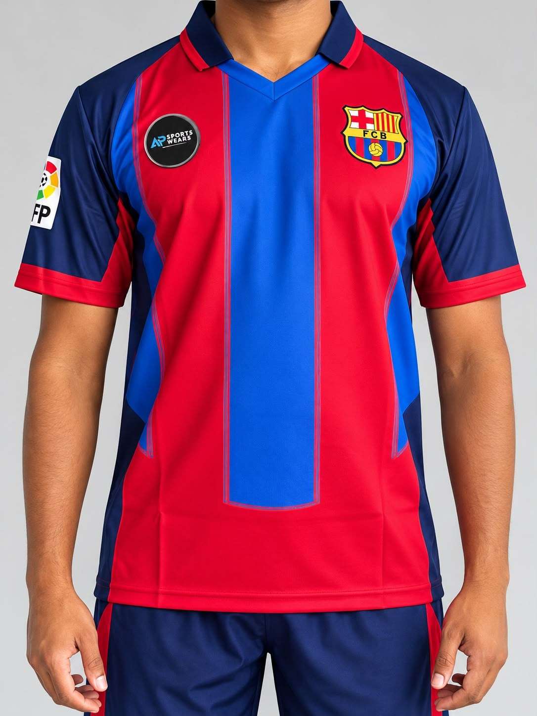 Ronaldinho Fc Barcelona 2006-2007 Home Kit, Collar & Half Sleeve